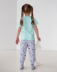 Пижама на девочку с капри - динозаврик, Бірюзовий, 3-4