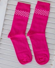 Жіночі високі шкарпетки - рожеві зі сніжинками, Рожевий, 36-40