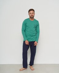 Чоловічий комплект однотонний - вставка на штанах, Зелений, m