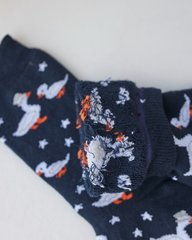 Жіночі теплі шкарпетки - сині з гусями, Темно-синій, 36-40