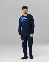 Чоловічий комплект зі штанами - синя вставка, Темно-синій, m
