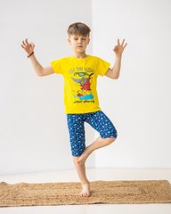 Комплект с шортами на мальчика - Акула, Жёлтый, 3-4