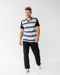 Чоловічий комплект зі штанами і футболкою, батал - смужка, На фото, 2xl