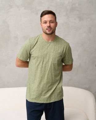 Мужской комплект футболка с шортами - Батал, Хакі, 4xl