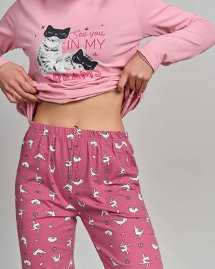Жіноча піжама зі штанами - Два котики Фото товару - Інтернет-магазин Zaragoza