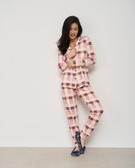 Женская пижама на пуговицах со штанами - розовая крупная клетка Фото товара - Интернет-магазин Zaragoza