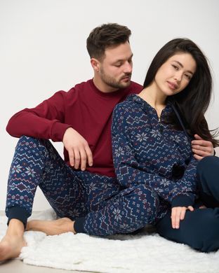Теплый спортивный костюм на молнии с капюшоном Орнамент - Байка - Family look для пары Фото товара - Интернет-магазин Zaragoza