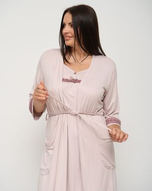 Комплект батальный однотонный - Вискоза с бантиком, Кремовий, 4xl