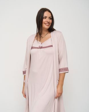 Комплект батальный однотонный - Вискоза с бантиком, Кремовий, 4xl