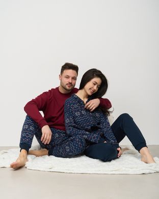 Теплый спортивный костюм на молнии с капюшоном Орнамент - Байка - Family look для пары Фото товара - Интернет-магазин Zaragoza