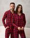 Женская пижама на пуговицах красная клетка Family look для пары Фото товара 2 из 11