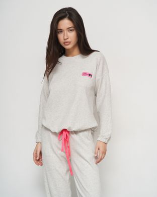 Комплект жіночий кофтинка+штани з яскравими деталями - Рубчик Фото товару - Інтернет-магазин Zaragoza