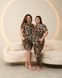 Вискозный комплект со штанами и футболкой - Леопард- Plus Size Коричневый 4XL Фото товара 9 из 10