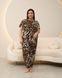 Вискозный комплект со штанами и футболкой - Леопард- Plus Size Коричневый 4XL Фото товара 1 из 10
