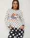 Жіночий комплект зі штанами - Пінгвін - в горошок - Family look мама/донька Фото товару 2 з 6