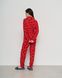 Женская пижама на пуговицах со штанами - красная в сердечки Фото товара 7 из 8
