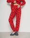 Жіноча піжама на ґудзиках зі штанами - червона в серця Фото товару 6 з 8