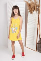 Платье с тонкими бретельками на девочку - Sweets, Жёлтый, 6-7