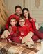 Жіноча піжама зі штанами в клітинку - Новорічний олень - Family look для родини Фото товару 2 з 11
