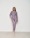 Жіноча піжама на ґудзиках зі штанами - дрібна клітинка Фото товару 1 з 8