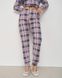 Жіноча піжама на ґудзиках зі штанами - дрібна клітинка Фото товару 6 з 8