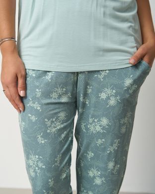 Батальний комплект капрі та футболка - Sweet - віскоза, Бірюзовий, 3xl