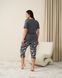 Жіночий комплект з капрі і футболкою - Plus Size - віскоза Темно-сірий 2xl Фото товару 6 з 9
