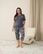 Жіночий комплект з капрі і футболкою - Plus Size - віскоза Темно-сірий 2xl Фото товару 1 з 9