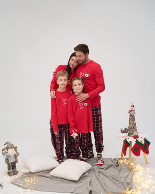 Жіноча піжама зі штанами - Peace,Love,Wish - Family look для родини Фото товару - Інтернет-магазин Zaragoza