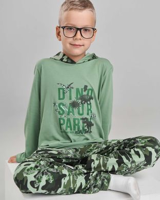 Підлітковий комплект на хлопчика з капюшоном - 2 кольори, Світлий хакі, 8-9