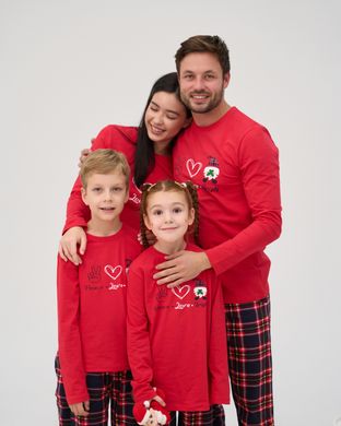 Жіноча піжама зі штанами - Peace,Love,Wish - Family look для родини Фото товару - Інтернет-магазин Zaragoza