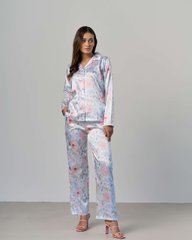 Женская пижама на пуговицах - нежный цветочный принт Фото товара - Интернет-магазин Zaragoza