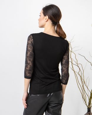 Жіноча футболка з рукавами, сіточка - Ozkan, Чорний, xl