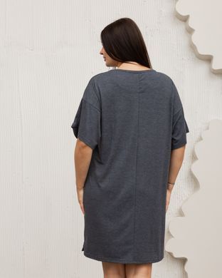 Вискозная женская рубашка с бабками батал, Темно-синий, 3xl
