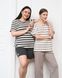 Комплект футболка з шортами Plus Size - рубчик Смужки Темно-сірий 2xl Фото товару 8 з 8