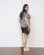 Комплект футболка з шортами Plus Size - рубчик Смужки Темно-сірий 2xl Фото товару 6 з 8
