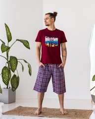 Мужской комплект с шортами - Surf for life, Бордовий, l