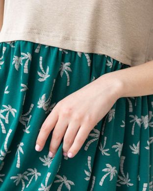 Женское платье с рукавчиком - пальмы, На фото, l