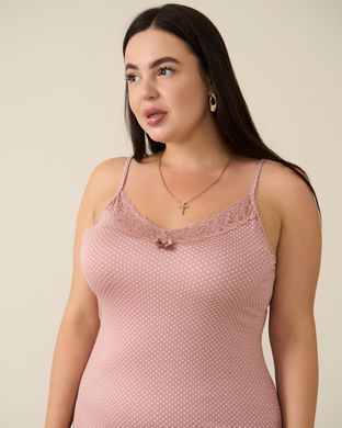 Віскозна сорочка на тонкій бретельці - Plus Size Теракотовий l