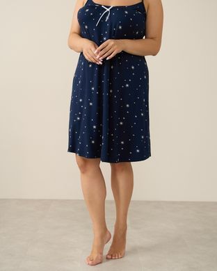 Жіноча сорочка на тонких бретельках - Plus Size Темно-синій 2xl