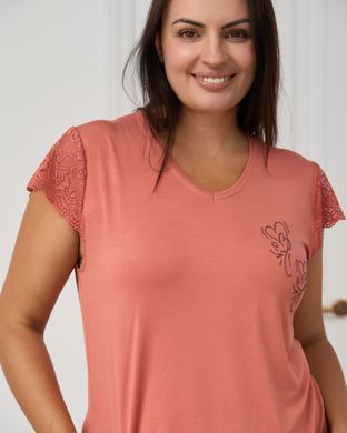 Комплект с футболкой и шортами - вискоза Батал, Теракотовий, 2xl