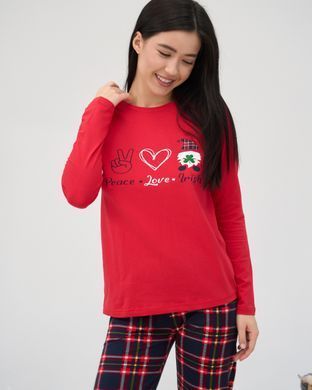 Женская пижама со штанами - Peace,Love,Wish - Family look для семьи Фото товара - Интернет-магазин Zaragoza