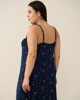 Жіноча сорочка на тонких бретельках - Plus Size Темно-синій 2xl