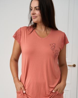 Комплект с футболкой и шортами - вискоза Батал, Теракотовий, 2xl