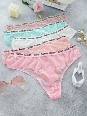 Трусики мереживні стрінги батал (5 шт. в упаковці) 87180-2 2XL