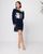Бавовняна туніка з довгим рукавом - coffee time, Темно-синій, s