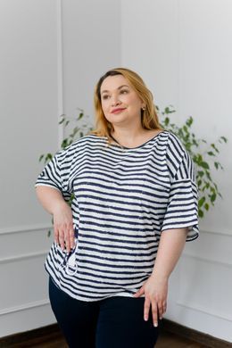 Батальний комплект з капрі в смужку - 2 кота на футболці 36051 2XL