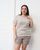 Комплект футболка з шортами Plus Size - рубчик Смужки Бежевий 2xl
