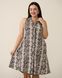 Женская туника-халат на пуговицах Plus Size - Змеиный принт Бежевый 2xl Фото товара 2 из 7