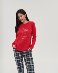 Жіноча піжама зі штанами в клітинку - Life - Family look для пари Фото товару - Інтернет-магазин Zaragoza